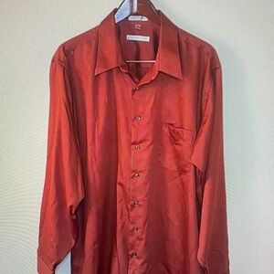 Geoffrey Beene Men's Rust Orange Long-Sleeve Dress Shirt